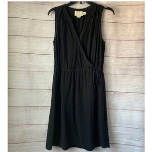 Cynthia Rowley Black Silk Sleeveless Dress V-Neck Tie String Waist